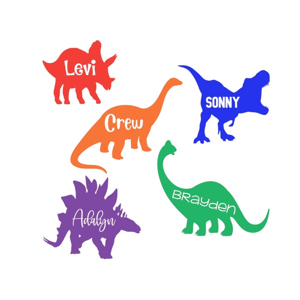 dinosaur name decal, dinosaur decal