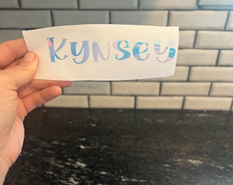 holographic name decal