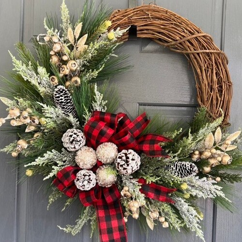 Cream and Gold Christmas Wreath Winter Wreath Holiday Wreath - Etsy