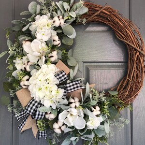 Wreath for Front Door ,lambs Ear Wreath, Year Round Wreath, Farmhouse ...