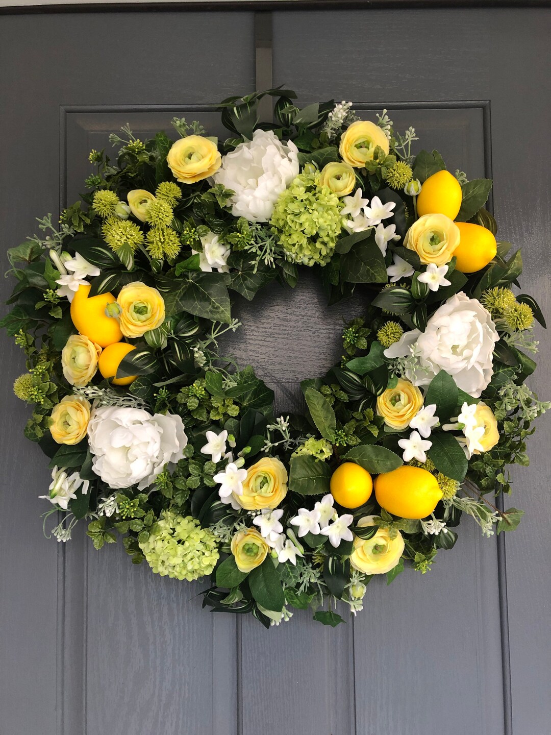 Spring Lemons Wreaths for Front Door, Front Door Wreaths for Summer