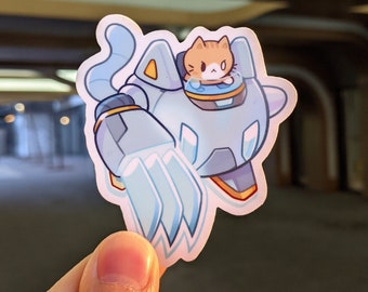 Cat Bot Vinyl Sticker (3")