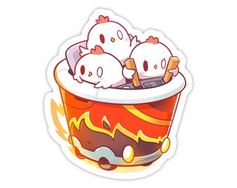 Cup Noodle Chicken Car Vinyl Sticker (3")