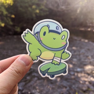 Frog Skateboarder Vinyl Sticker 3 image 1