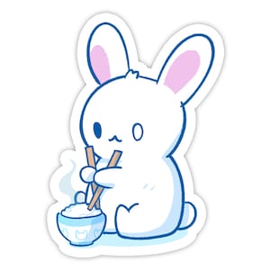 Rice Bunny Vinyl Sticker (3 Zoll)