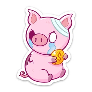 Broke Piggy Vinyl Sticker 3 image 2