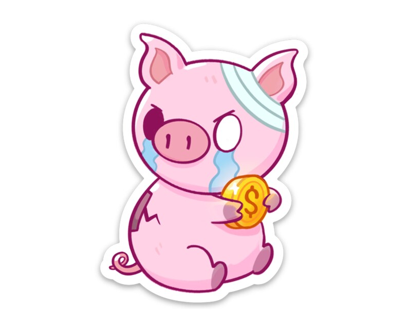 Broke Piggy Vinyl Sticker 3 image 2