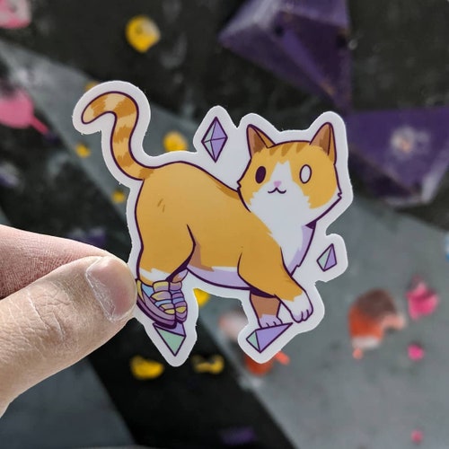 Klätterkatt vinylklistermärke (3")