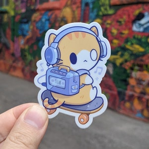 Autocollant en vinyle pour sac à dos Catsette (3 po.)