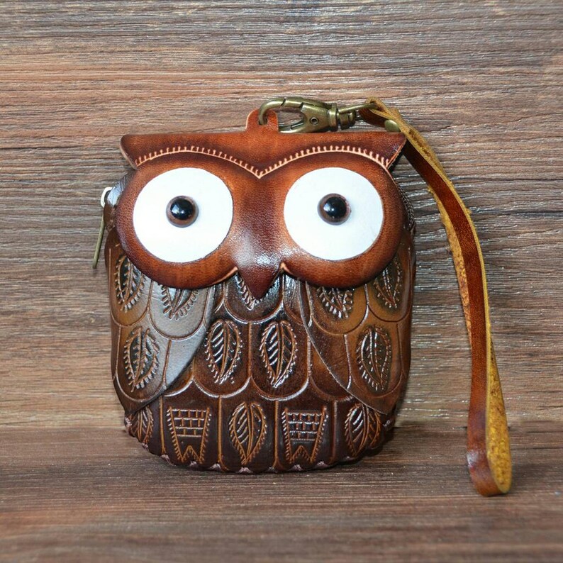 Leather Owl Coin Purse Valentines S Day Gifts Animal Image 0