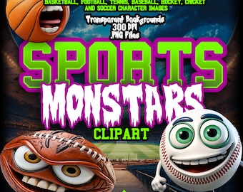 Monster Sports Clipart, PNG sport, Clipart di gioco, Clipart di calcio, Clipart di calcio, Clipart di basket, Clipart di golf,