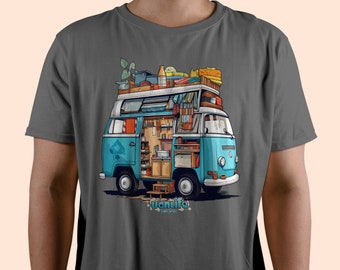 Van-life T-shirt, Vannin' T-shirt, Wagon T-shirt, Art T-shirt, Roadtrip T-shirt, Van-life Tee, Vintage T-shirt, old school bus T-shirt