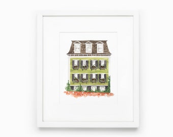 Nantucket Home 3 Watercolor Painting Print, Home Decor Artwork, New England Art