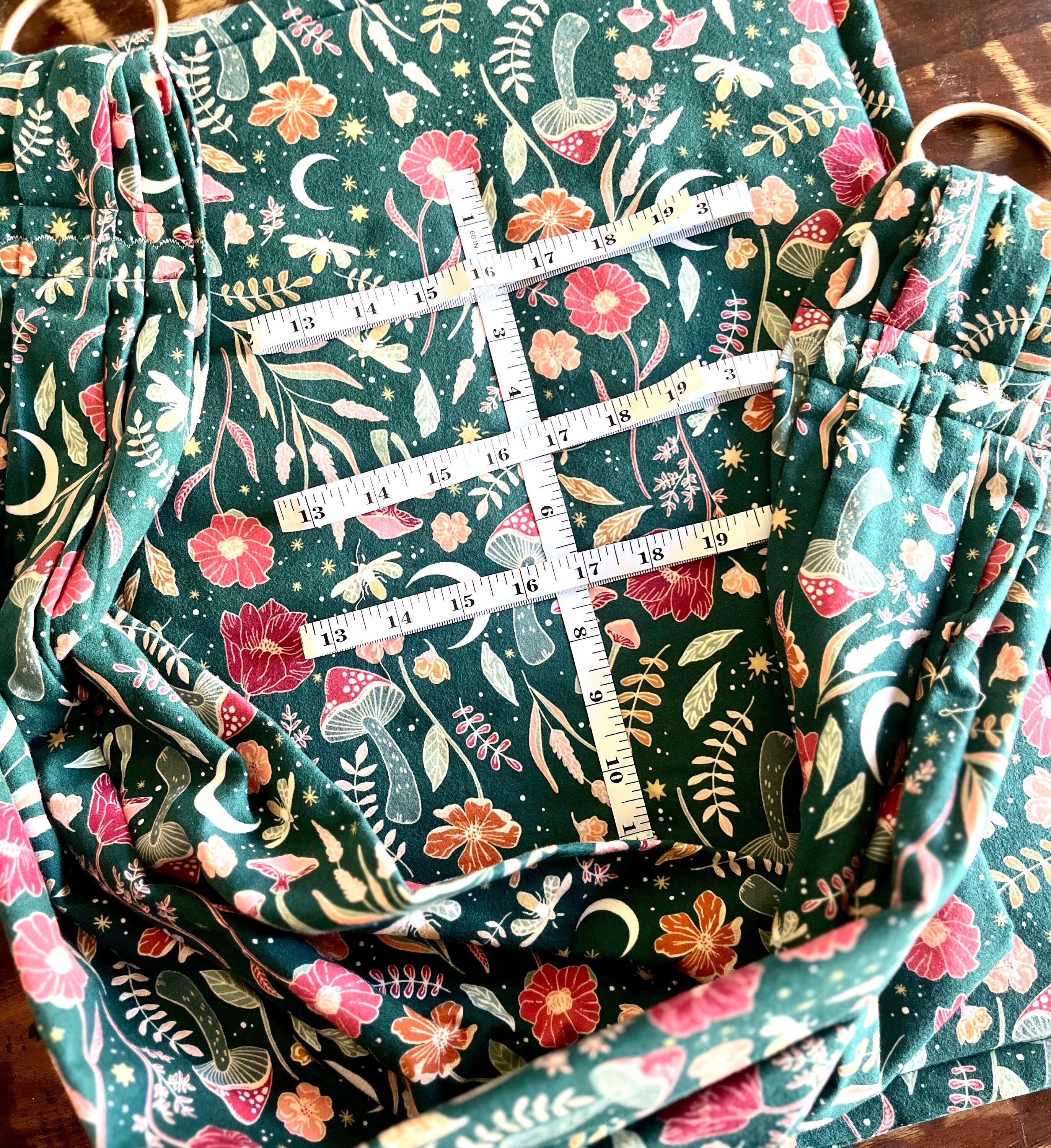 Midwife weigh and measure set  Green Forest Print soft flannel