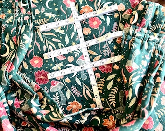 Midwife Measuring Mat & Weigh Sling Set Soft Flannel Deep Green Forest Print