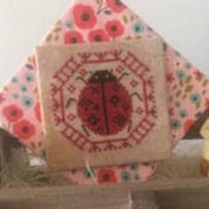Quirky Quaker #9: Ladybug *PATTERN ONLY* | Darling & Whimsy Designs | Cross Stitch Pattern | Modern Quaker Style Cross-Stitch Sampler