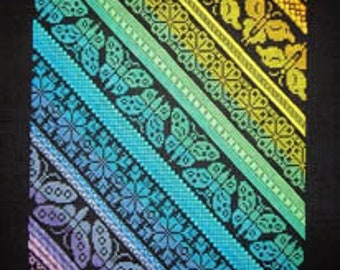 PRE-ORDER | Twisted Rainbow Sampler | Northern Expressions Needlework | Chart and/or Silks by Dinky-Dyes | Stranded Silk for Cross Stitch