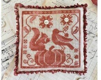 Gathering Acorns **PATTERN ONLY** | Luminous Fiber Arts | Birds with Acorns Cross Stitch Pattern Chart | Gathering Series by Misty Pursel