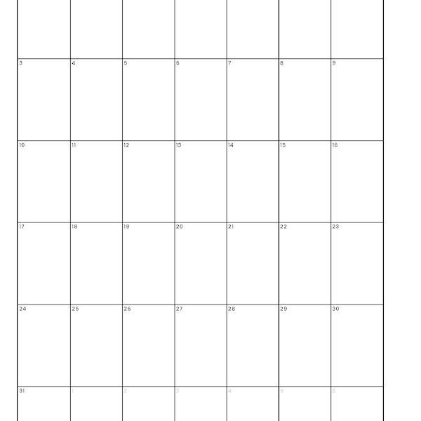 Saturday Start Saturday Starting Calendar - Etsy