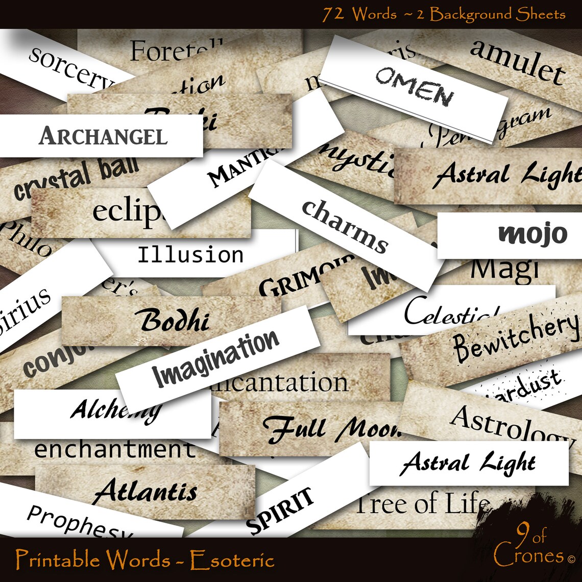 Digital 72 Esoteric Printable Words for journals | Etsy