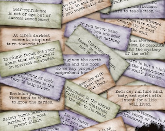 Digital - 30 Words of Wisdom from 19th Century for journals, scrapbooking, mix media, collages.
