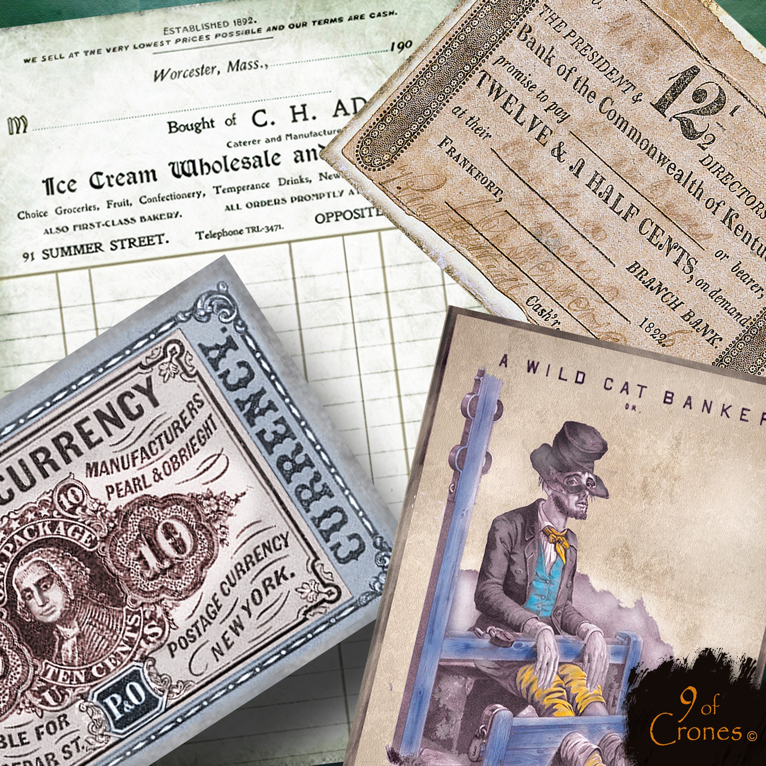 Vintage Finance Ephemera. 18 designs from vintage artwork for Etsy