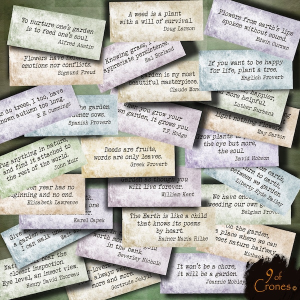 Digital -  27 Nature Quotes for journals, scrapbooking, mix media, collages, cards, etc.