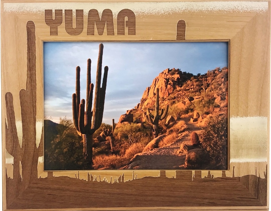 Yuma Arizona With Desert Clouds Laser Engraved Wood Picture Etsy