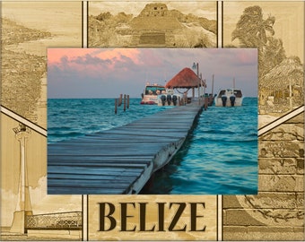 Belize Laser Engraved Wood Picture Frame