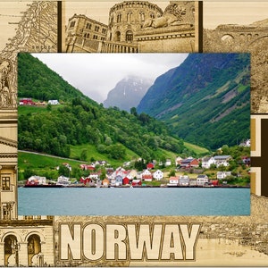 Norway Laser Engraved Wood Picture Frame