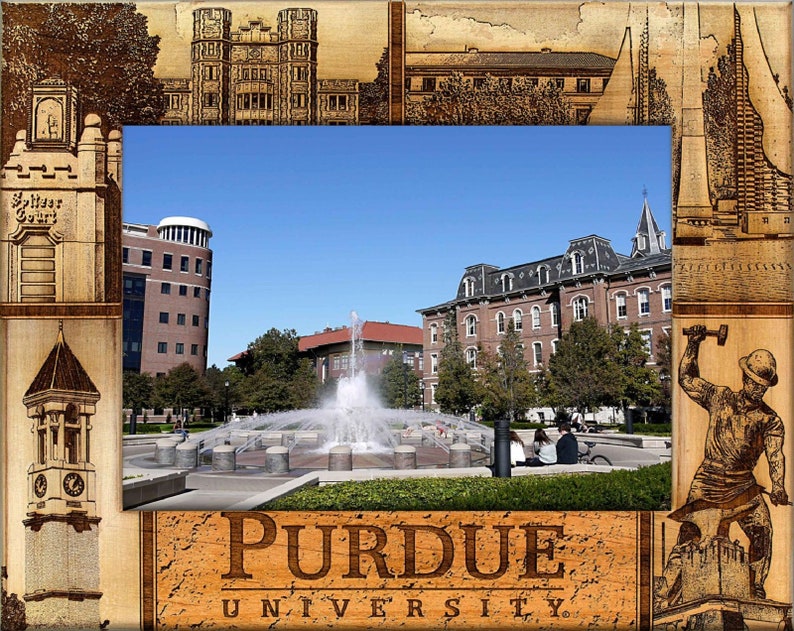 5 x 7 Purdue University Laser Engraved Wood Picture Frame