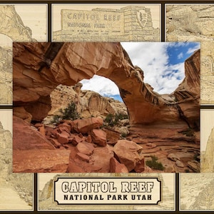 Capitol Reef National Park Utah Laser Engraved Wood Picture Frame