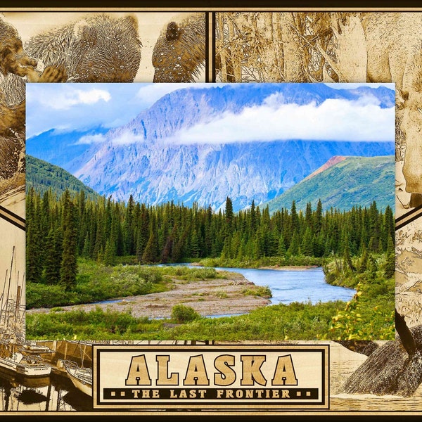 Alaska The Last Frontier Laser Engraved Wood Picture Frame