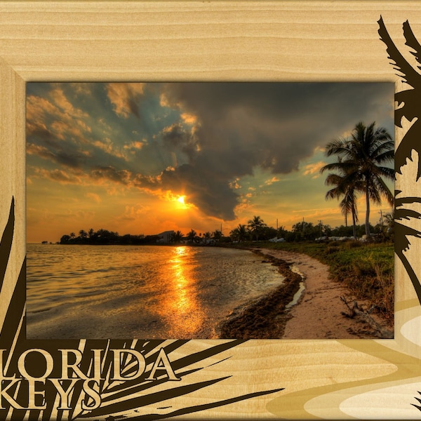 Florida Keys Laser Engraved Wood Picture Frame