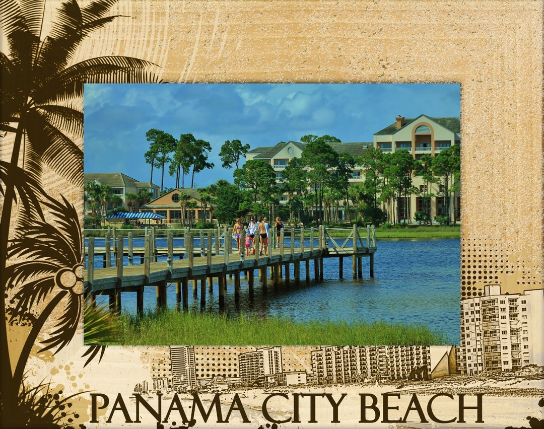 Panama City Beach Florida Laser Engraved Wood Picture Frame