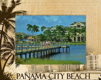 Panama City Beach Florida Laser Engraved Wood Picture Frame