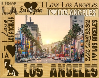 I Love Los Angeles Laser Engraved Wood Picture Frame