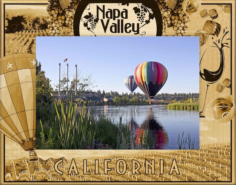 Napa Valley California Laser Engraved Wood Picture Frame image 1