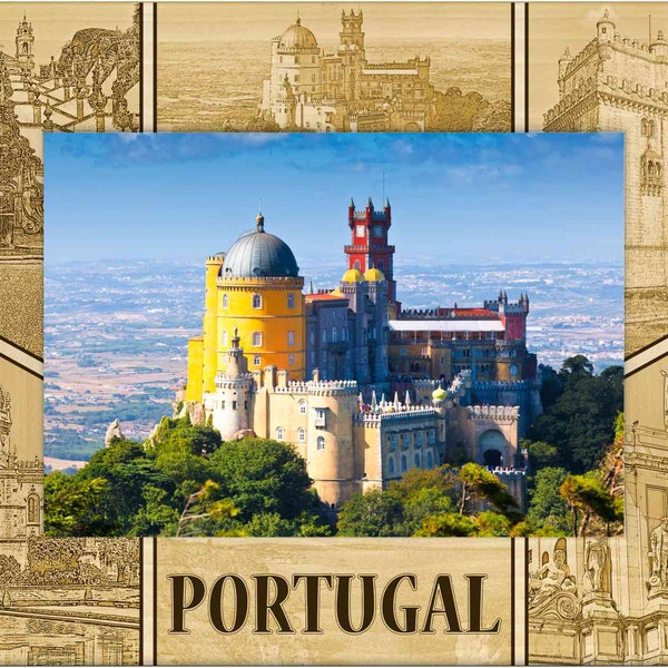 Portugal Laser Engraved Wood Picture Frame