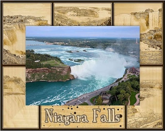 Niagara Falls Laser Engraved Wood Picture Frame