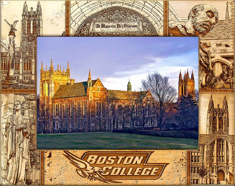 5 x 7 Boston College Laser Engraved Wood Picture Frame