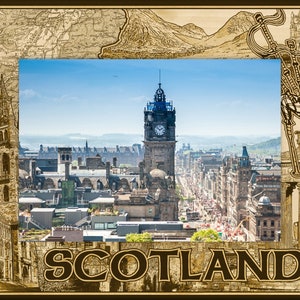 Scotland Laser Engraved Wood Picture Frame