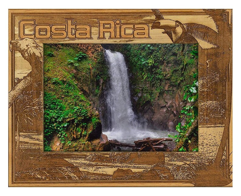 Costa Rica Laser Engraved Wood Picture Frame Etsy
