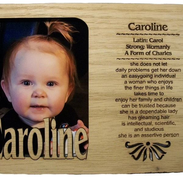 Personalized Name Profile Laser Engraved Wood Picture Frame Magnet