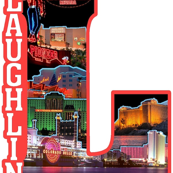 Welcome to Laughlin Nevada Capital L Collage Fridge Magnet