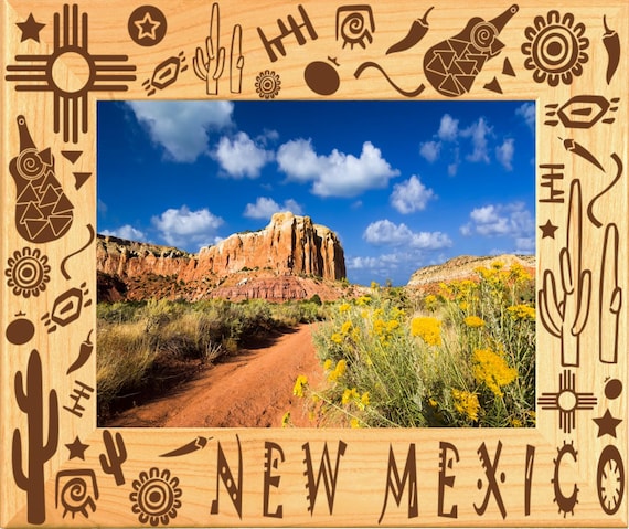 New Mexico Laser Engraved Wood Picture Frame - Etsy