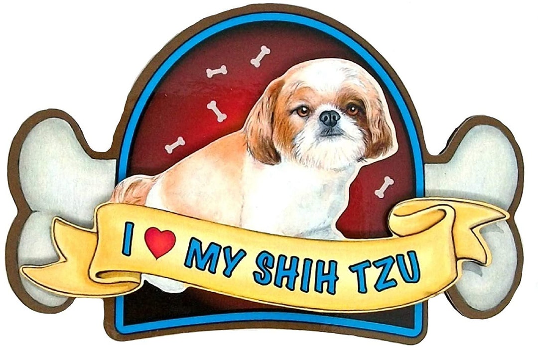 I Love My Shih Tzu Artwood Fridge Etsy