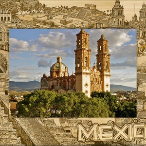 Mexico Laser Engraved Wood Picture Frame