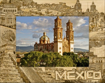 Mexico Laser Engraved Wood Picture Frame