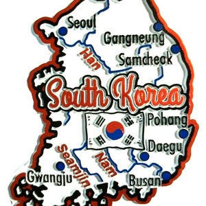 South Korea Map Fridge Magnet
